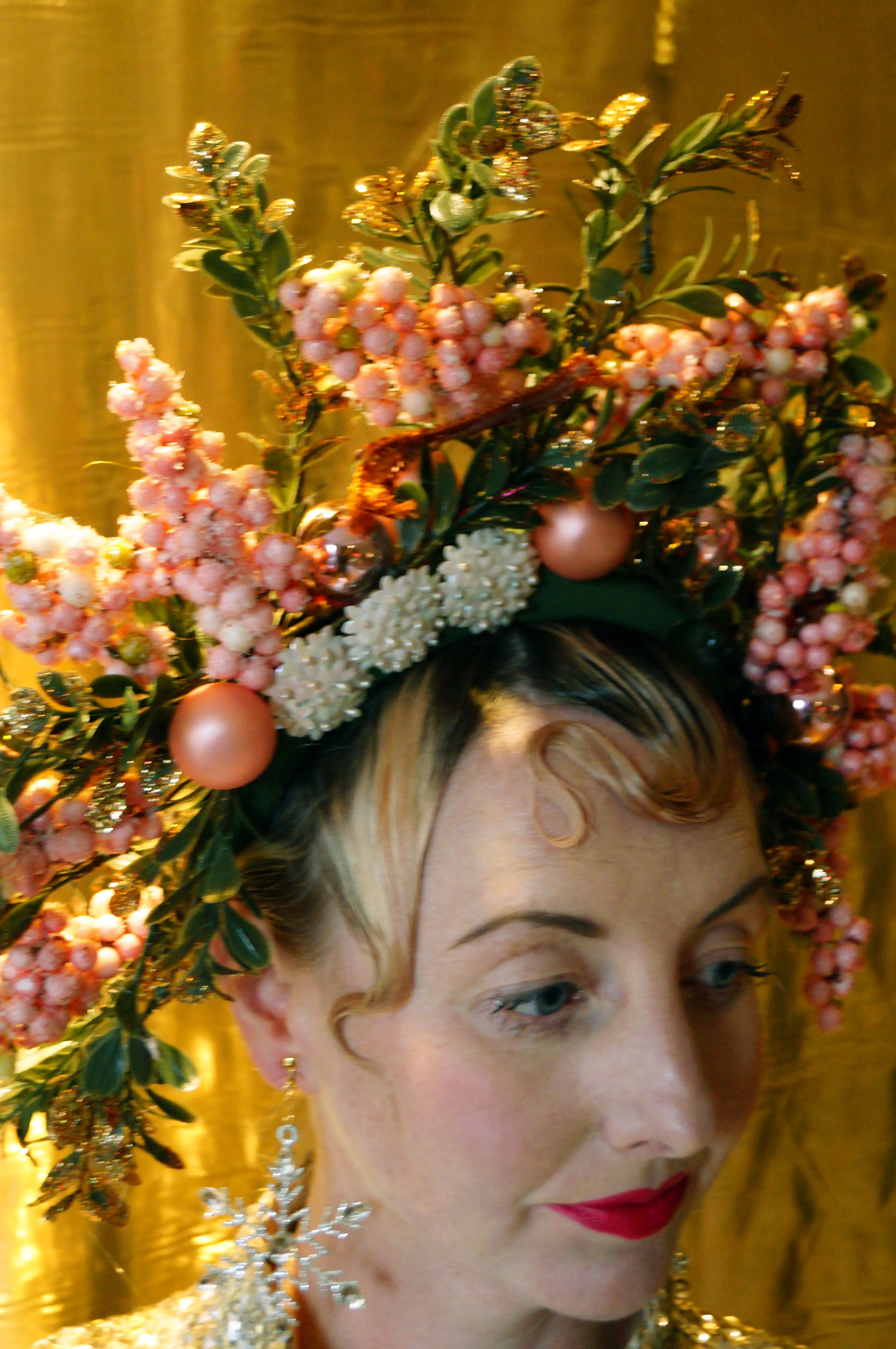 Pink Glitter Blossom Titiania Headdress