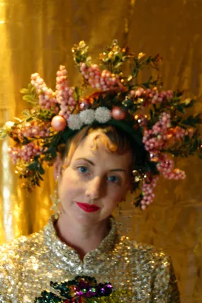 Pink Glitter Blossom Titiania Headdress