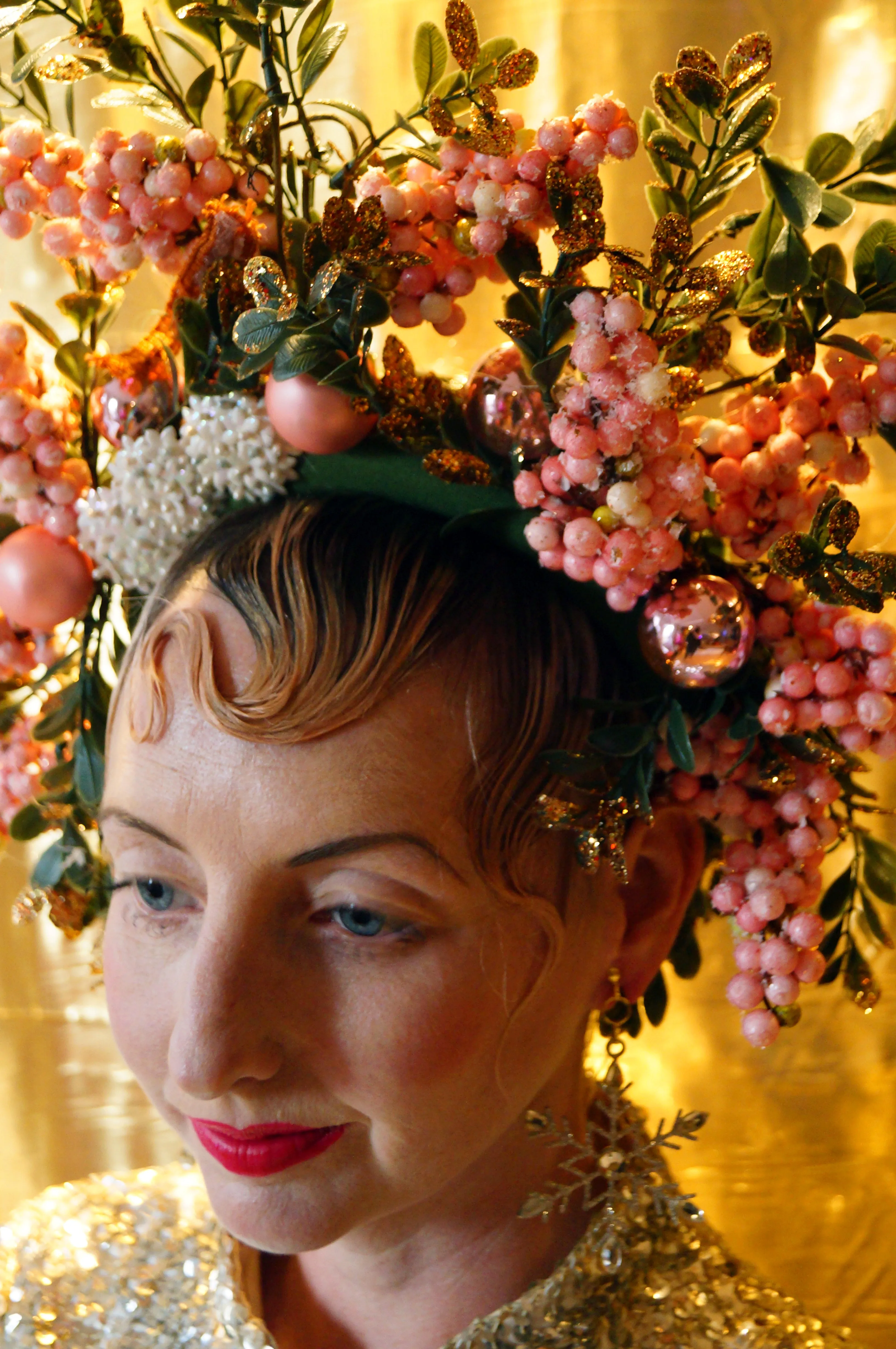 Pink Glitter Blossom Titiania Headdress