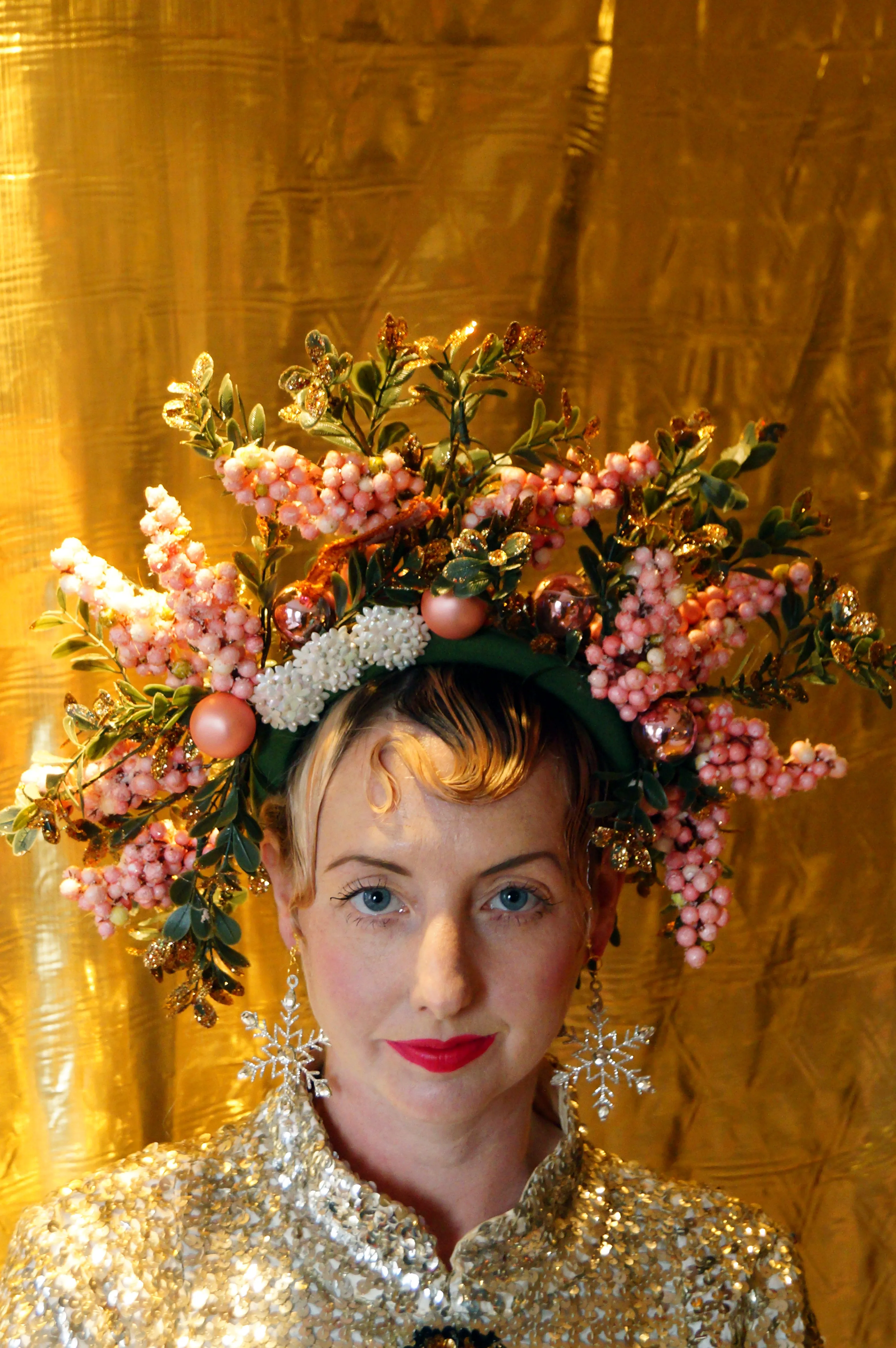 Pink Glitter Blossom Titiania Headdress