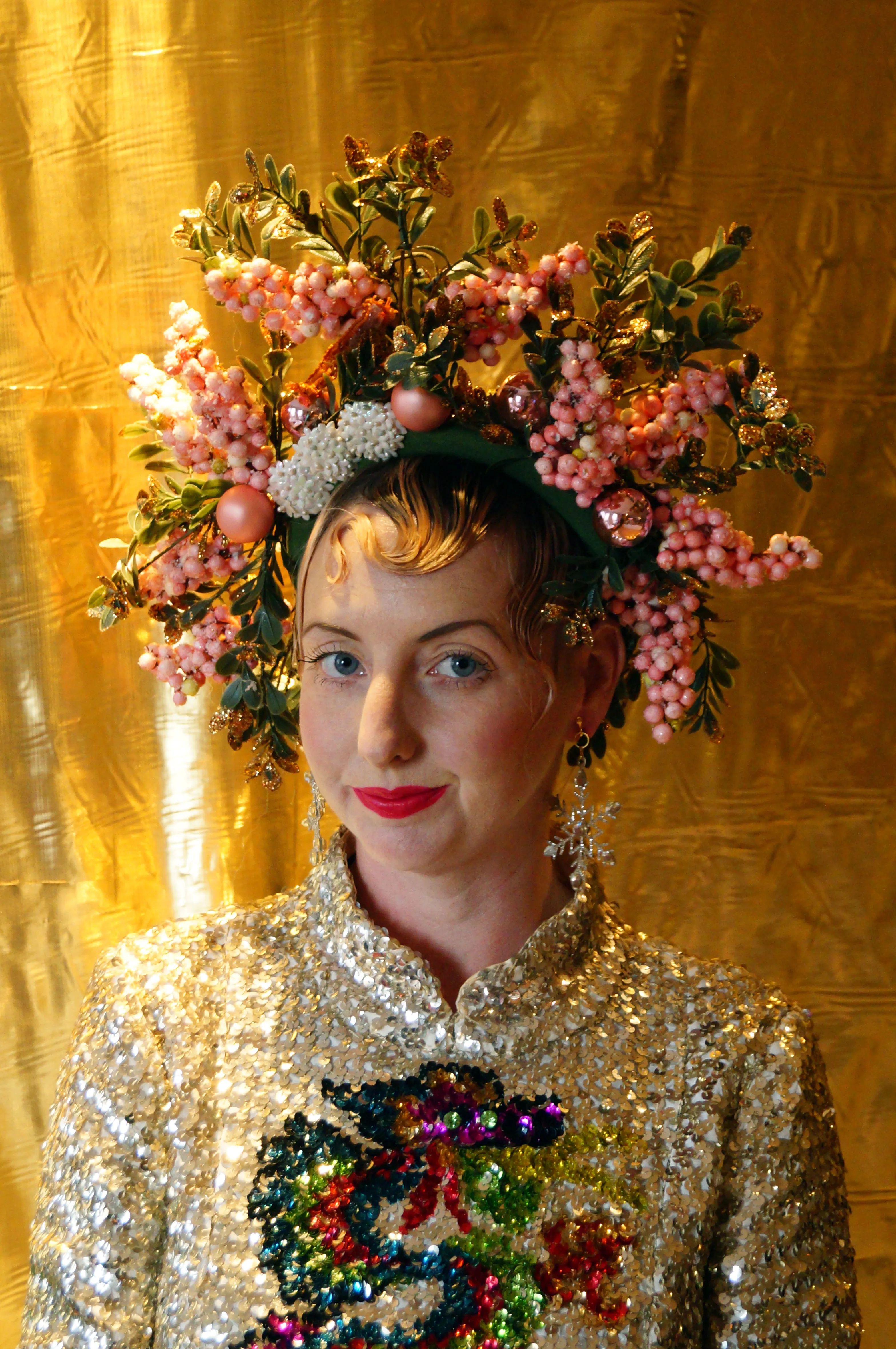 Pink Glitter Blossom Titiania Headdress