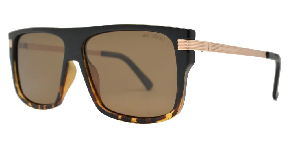 PL 3944 - Square Flat Top Flat Lens Plastic Polarized Sunglasses