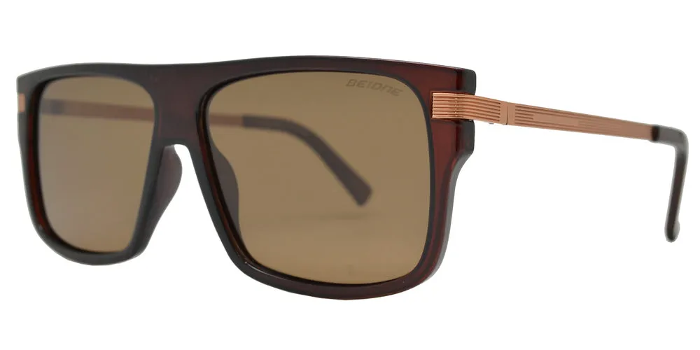 PL 3944 - Square Flat Top Flat Lens Plastic Polarized Sunglasses