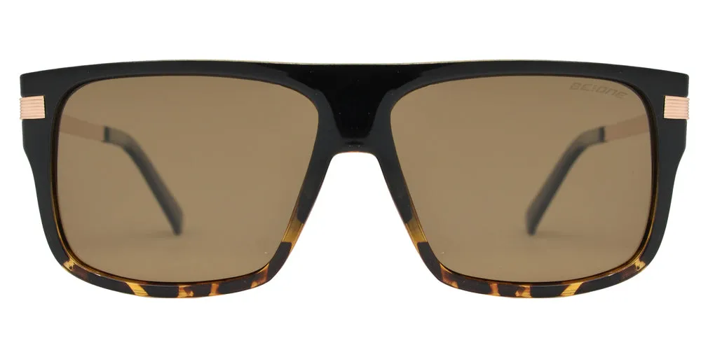 PL 3944 - Square Flat Top Flat Lens Plastic Polarized Sunglasses
