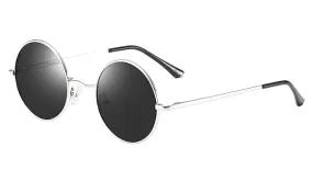 Polarized Round Sunglasses for Men in Black and Silver - Classy Style