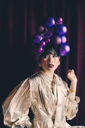 Purple Christmas baubles Headdress
