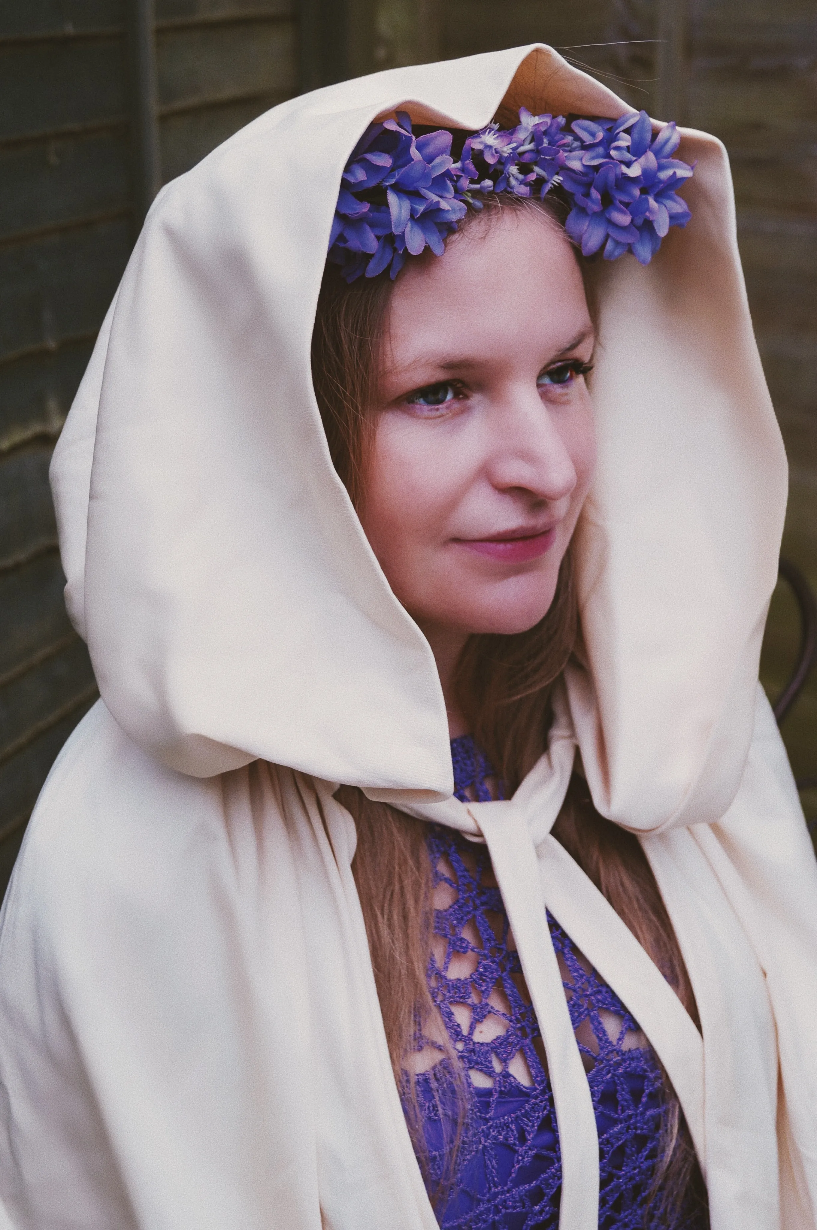 Purple flowers pagan inspired  headdress / costume / nature