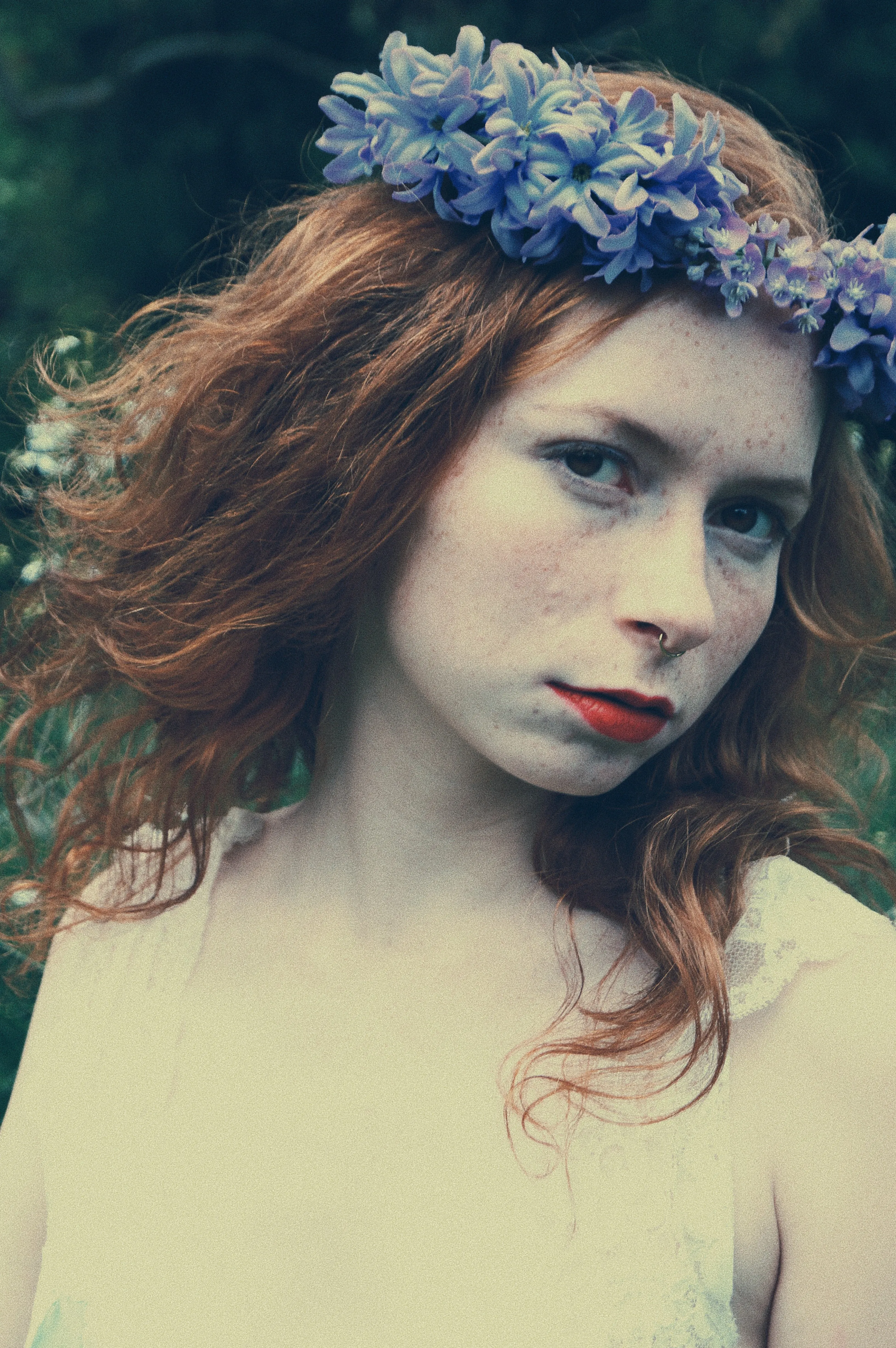 Purple flowers pagan inspired  headdress / costume / nature