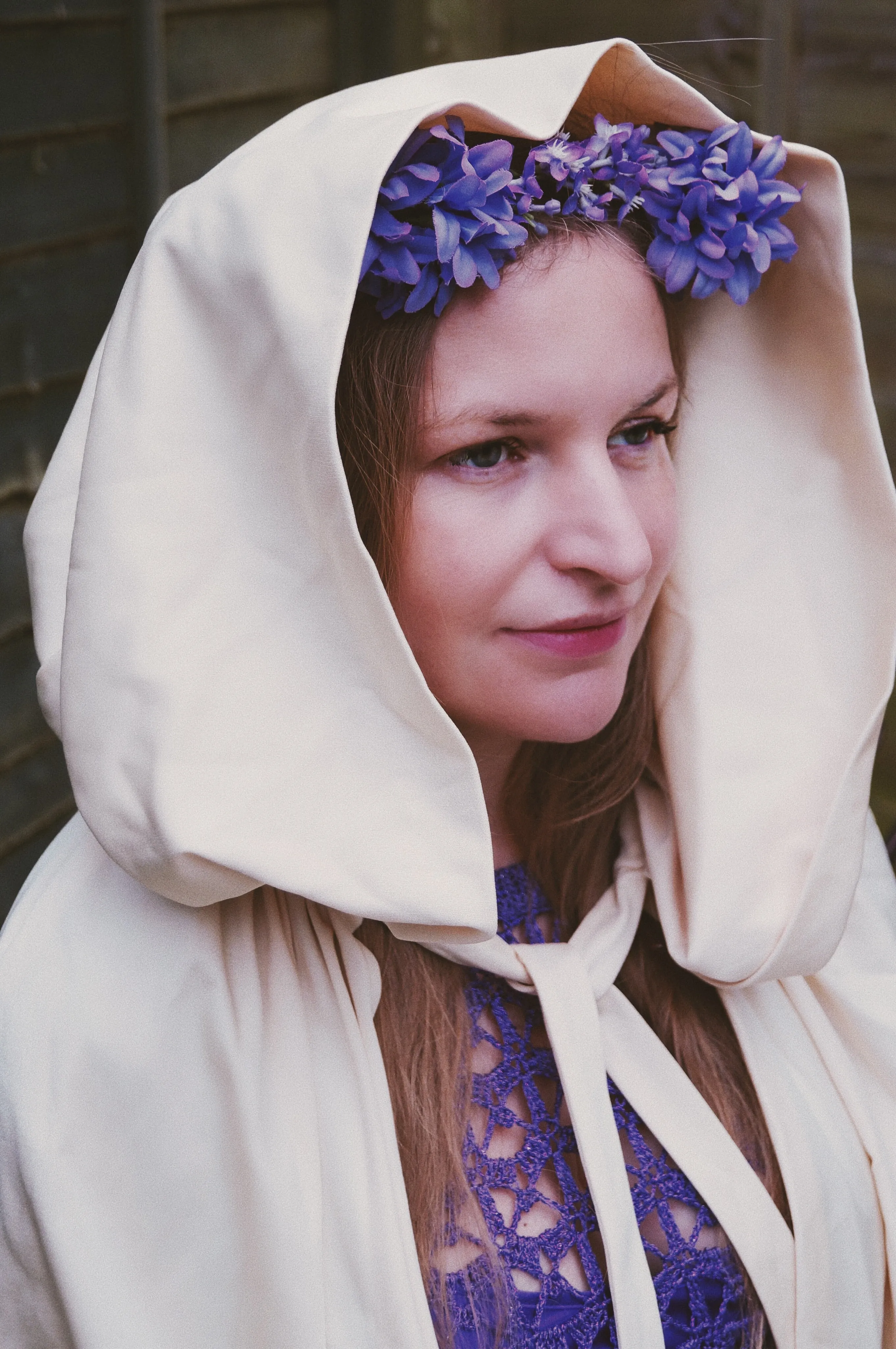 Purple flowers pagan inspired  headdress / costume / nature