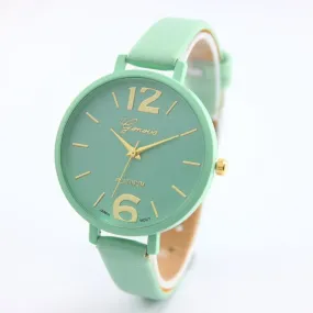 Reloj Mujer 2017 Fashion Women Geneva Wrist watches Analog Quartz Watch PU Leather  Clock Female relogio feminino