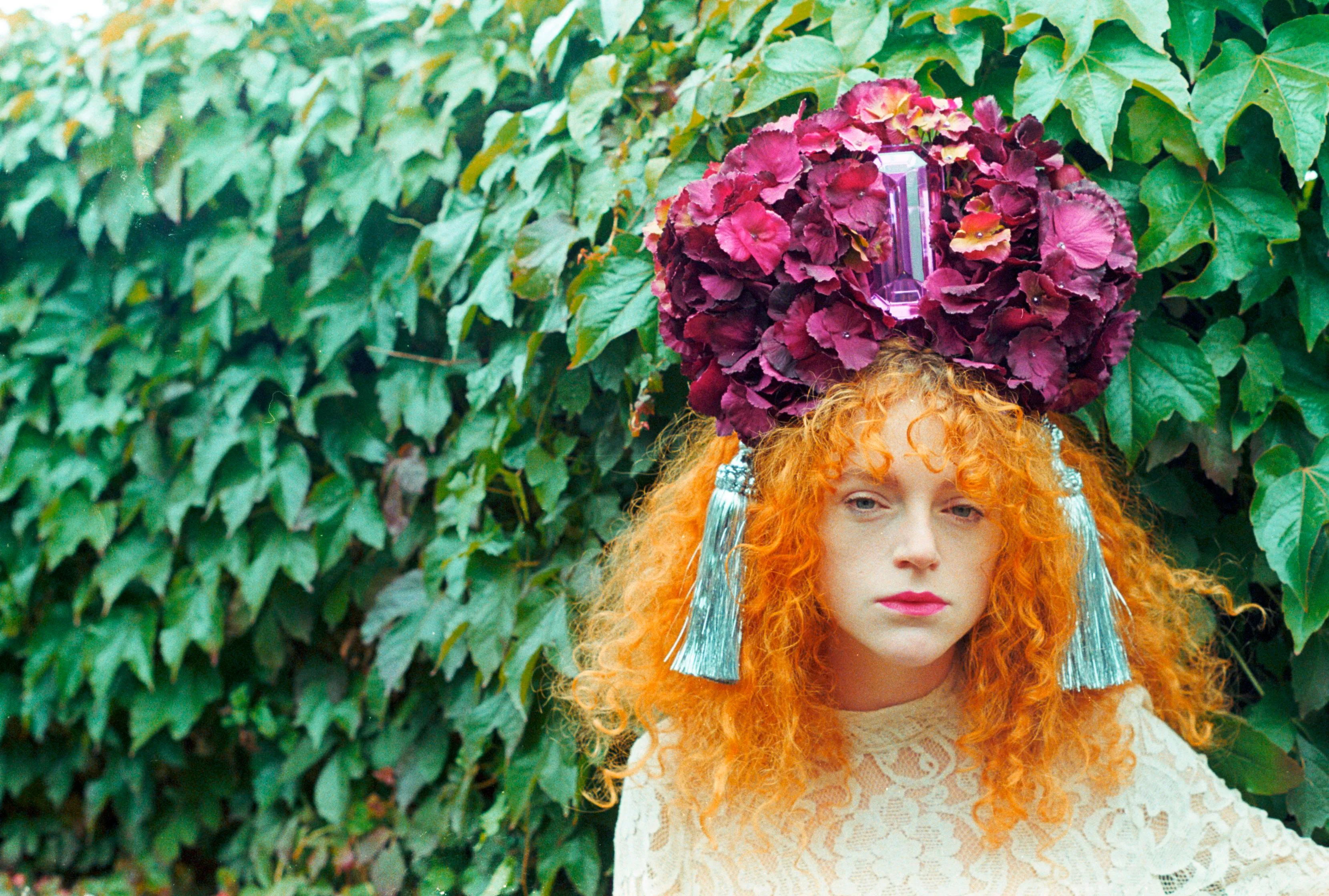 Rich Lush Purple Hydrangea X Giant Gem Headdress