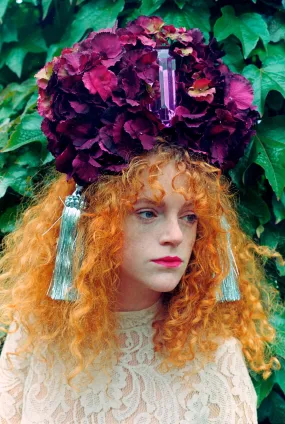 Rich Lush Purple Hydrangea X Giant Gem Headdress