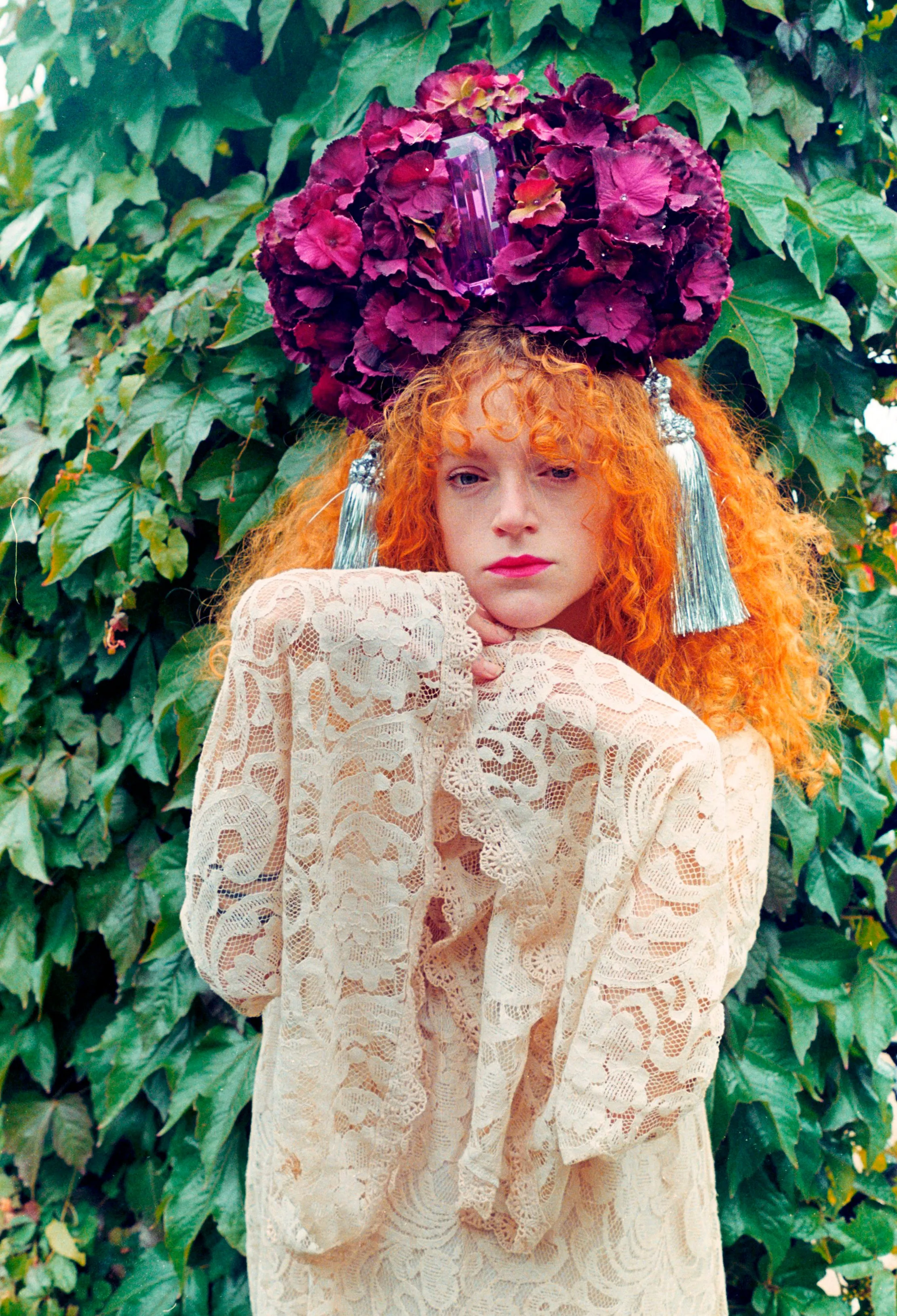 Rich Lush Purple Hydrangea X Giant Gem Headdress