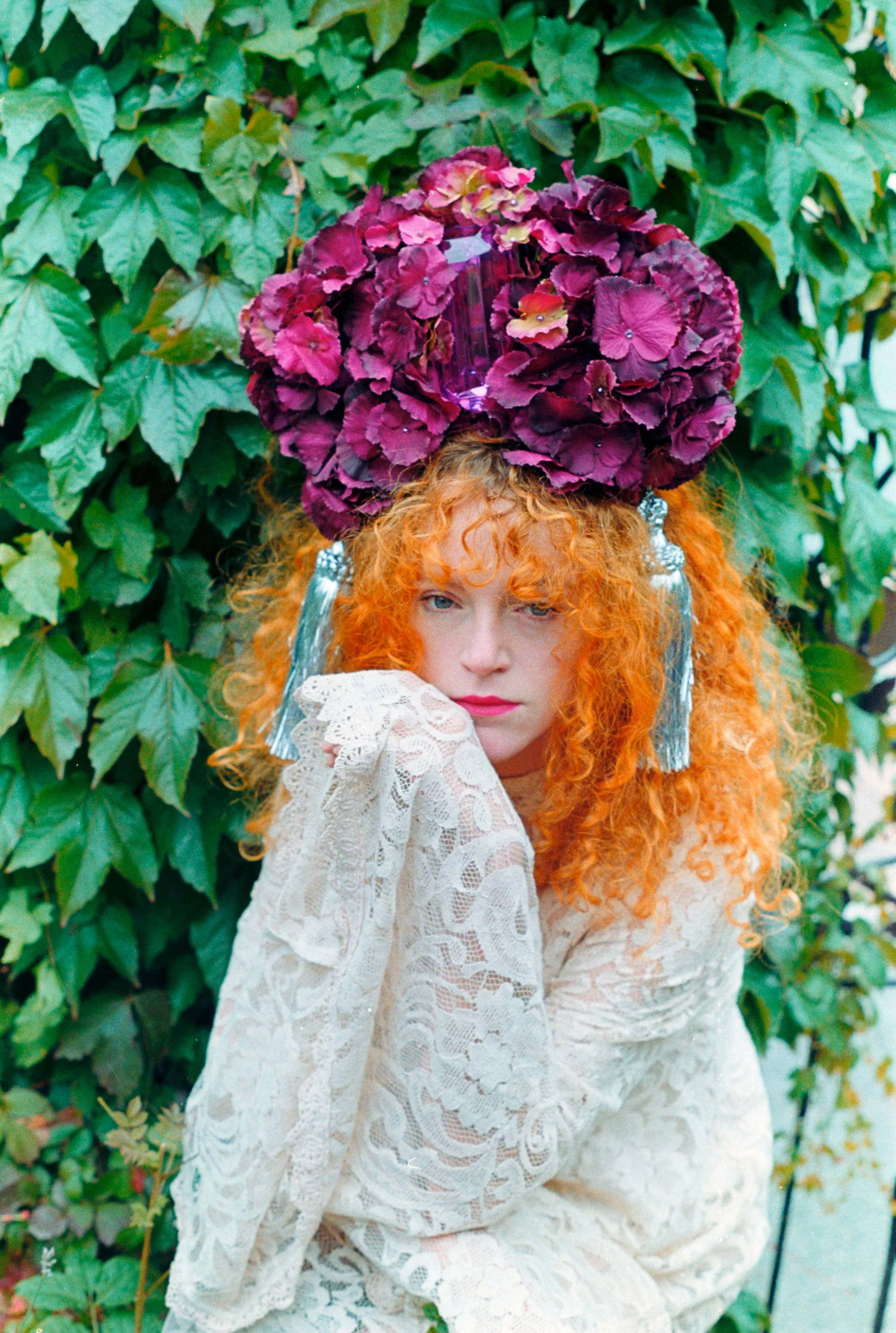 Rich Lush Purple Hydrangea X Giant Gem Headdress