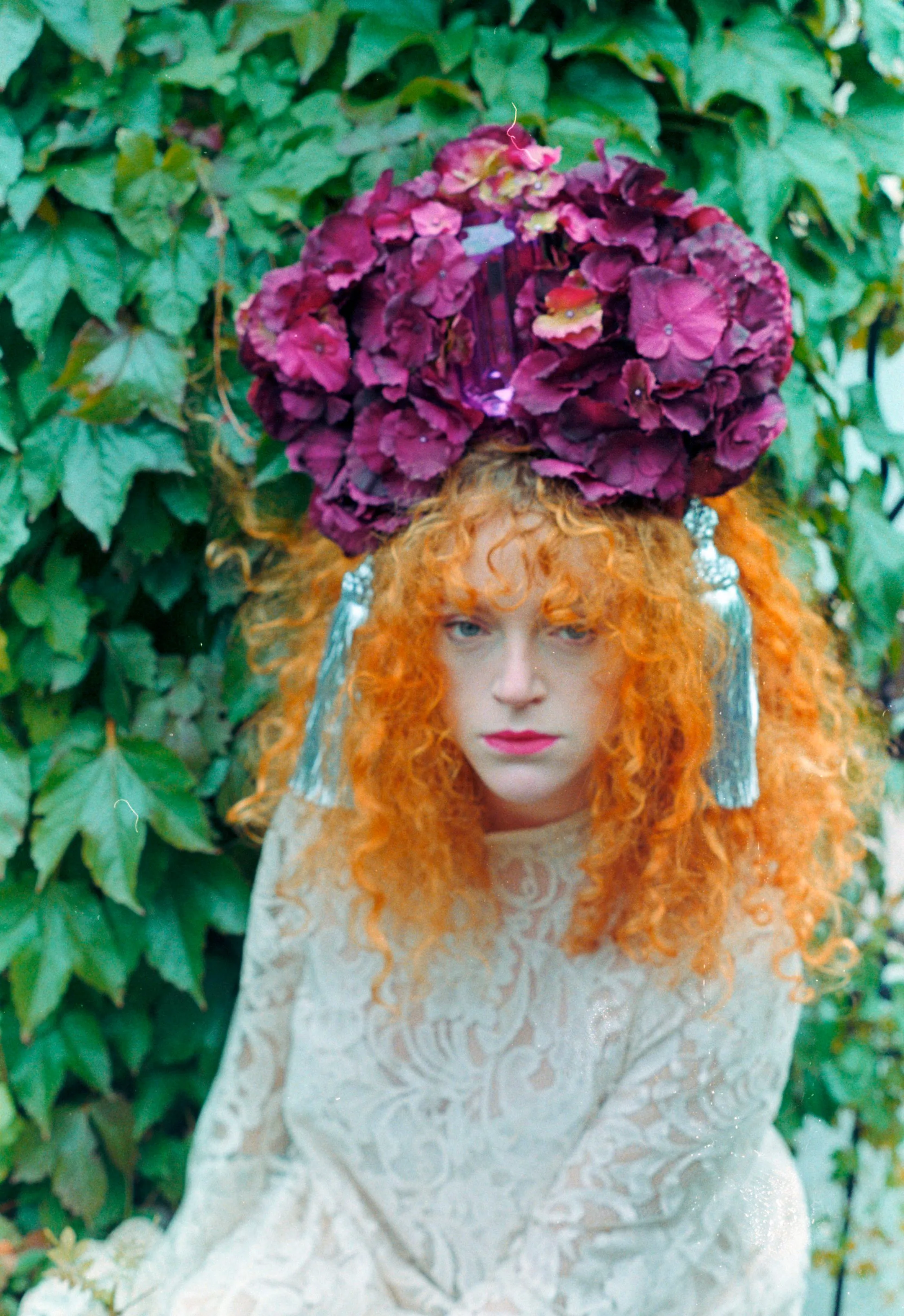 Rich Lush Purple Hydrangea X Giant Gem Headdress