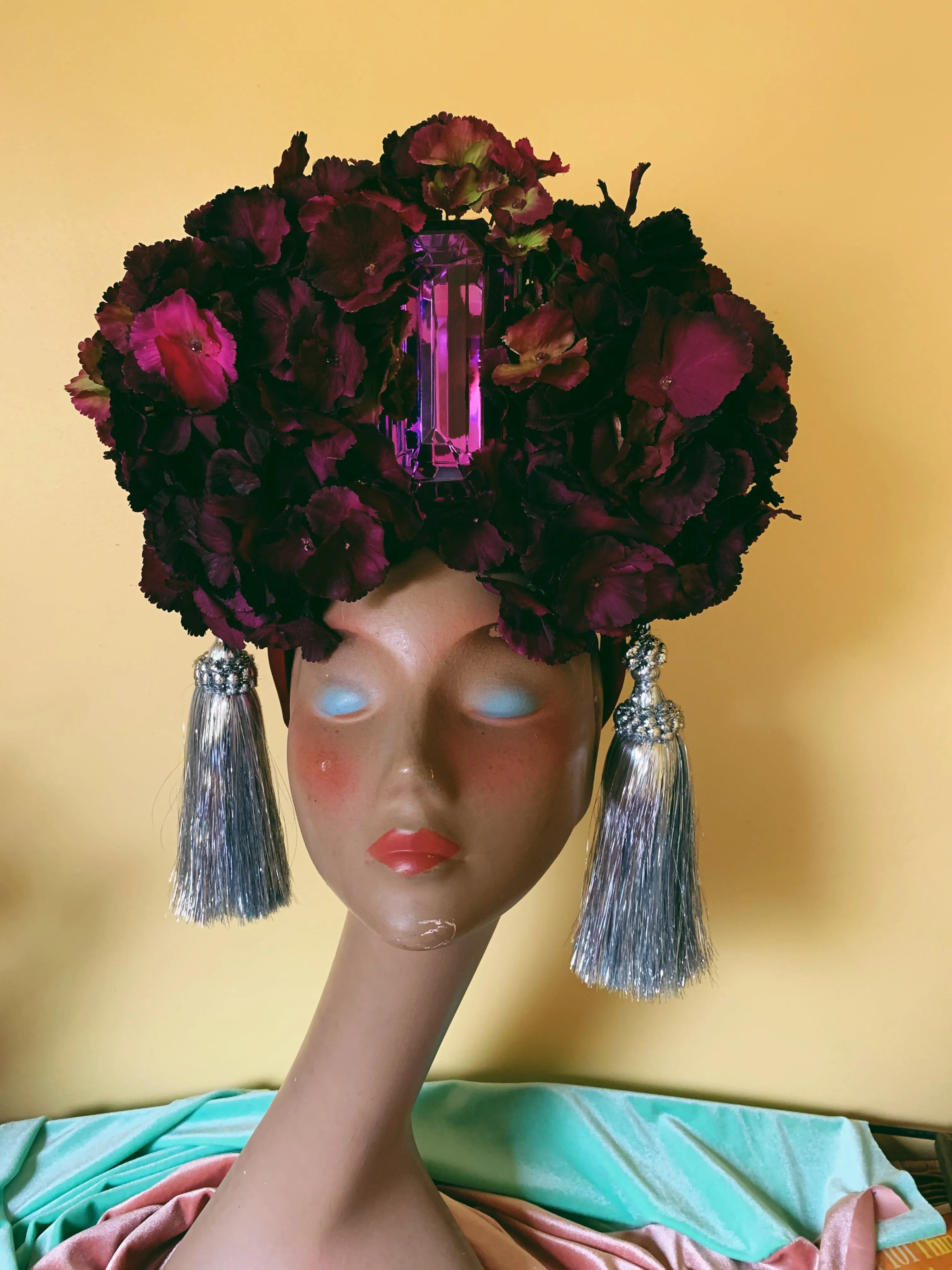 Rich Lush Purple Hydrangea X Giant Gem Headdress
