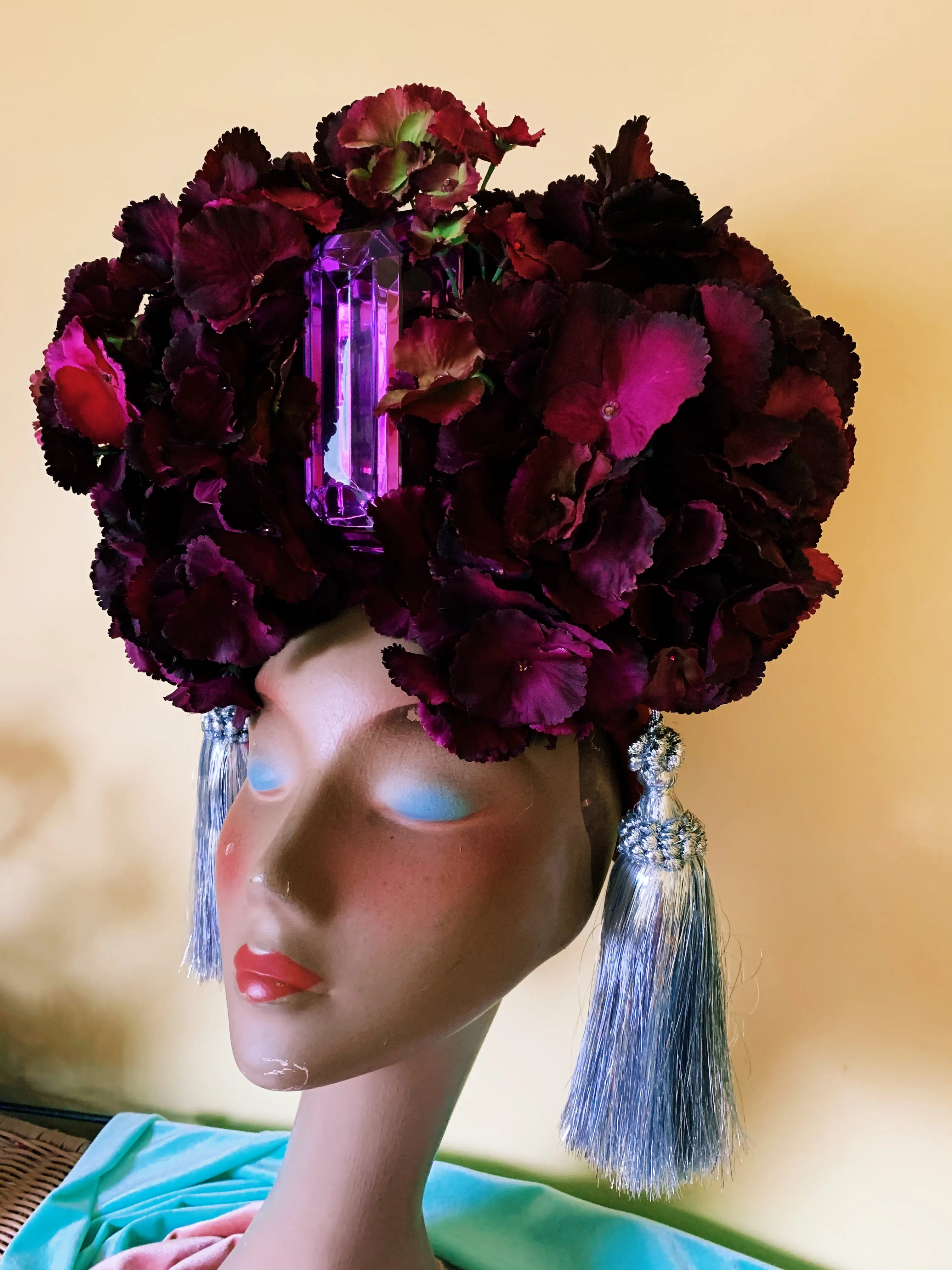Rich Lush Purple Hydrangea X Giant Gem Headdress