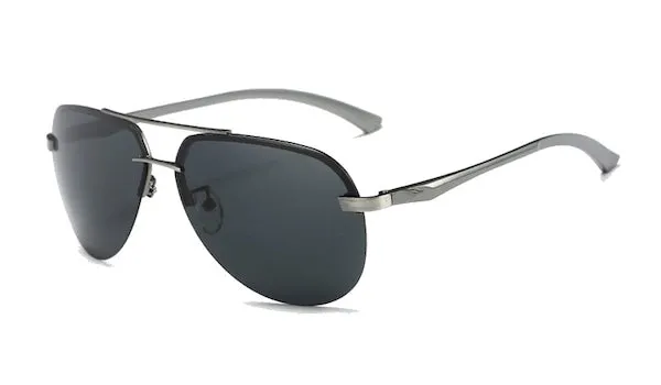Rimless Black Aviator Sunglasses for Men - Classy  Stylish