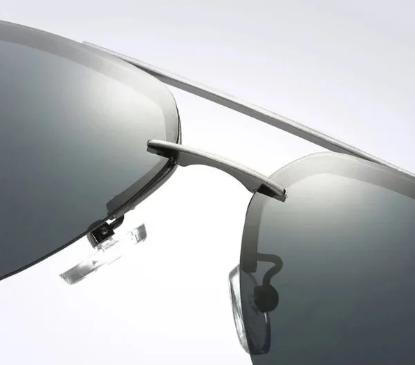 Rimless Black Aviator Sunglasses for Men - Classy  Stylish
