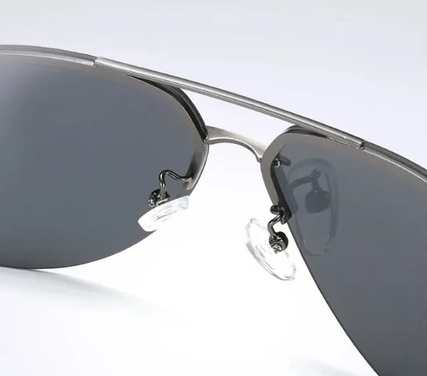 Rimless Black Aviator Sunglasses for Men - Classy  Stylish