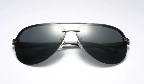 Rimless Black Aviator Sunglasses for Men - Classy  Stylish