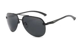Rimless Black Aviator Sunglasses for Men - Classy  Stylish