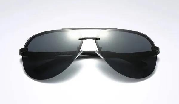 Rimless Black Aviator Sunglasses for Men - Classy  Stylish