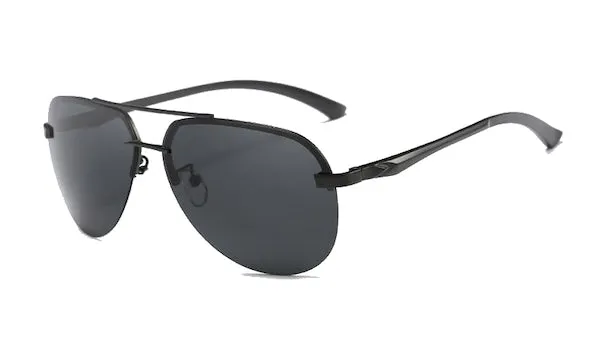 Rimless Black Aviator Sunglasses for Men - Classy  Stylish