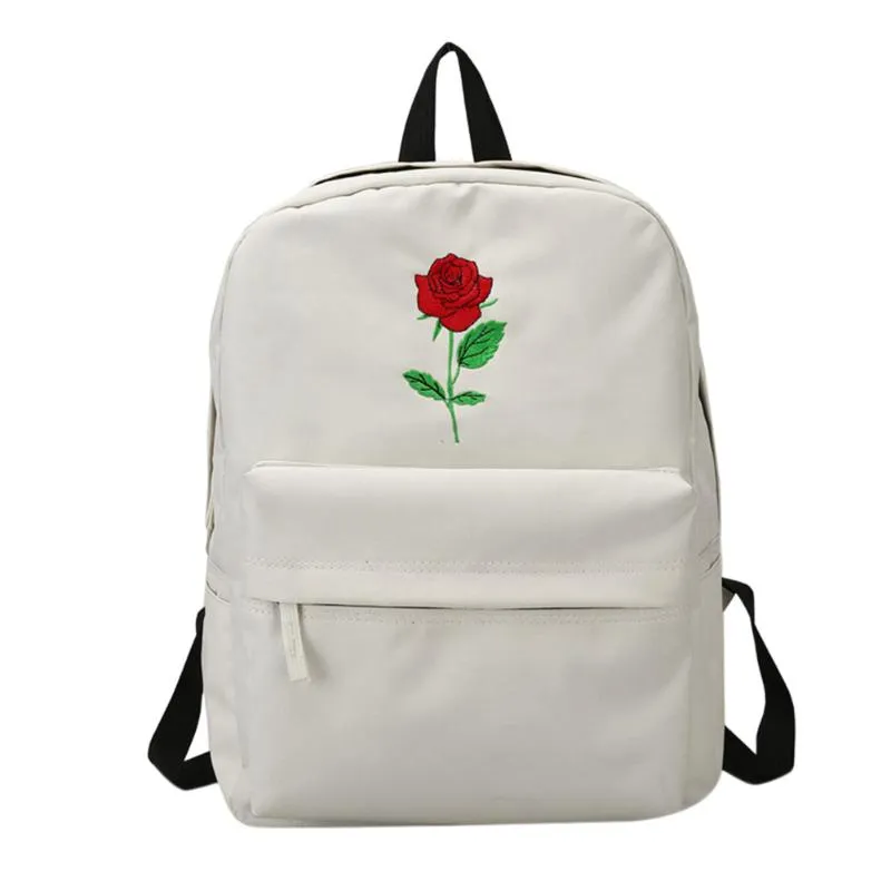 Rose Embroidered Backpack