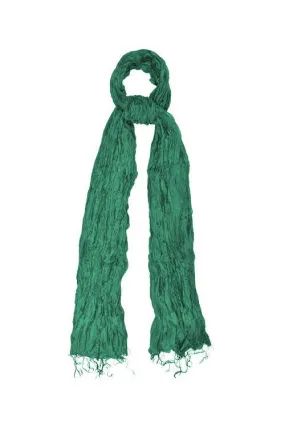 Silk & Linen Crinkle Scarf - Jade