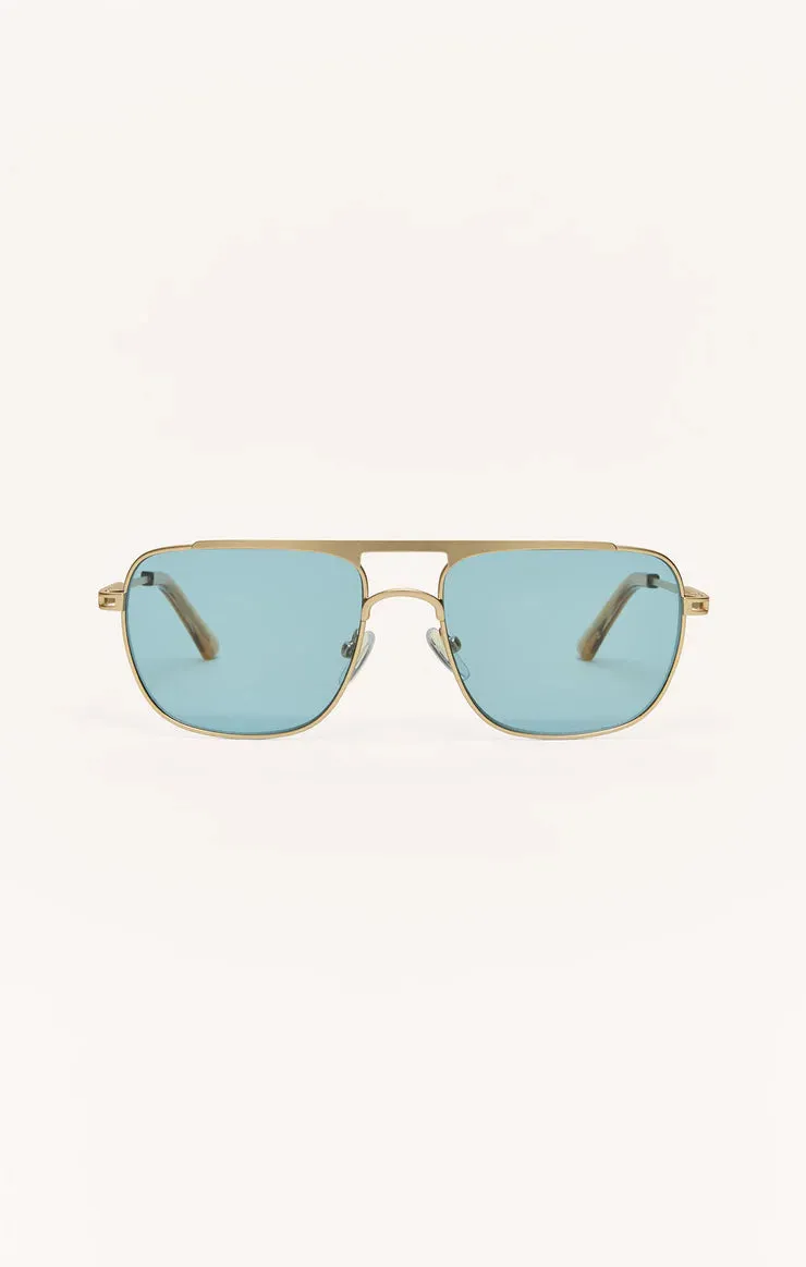 Skyline Blue Polarized Sunglasses in Gold