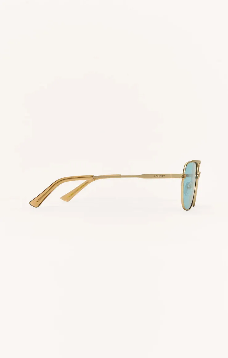 Skyline Blue Polarized Sunglasses in Gold