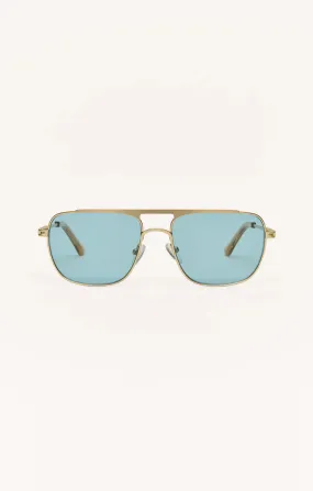 Skyline Blue Polarized Sunglasses in Gold