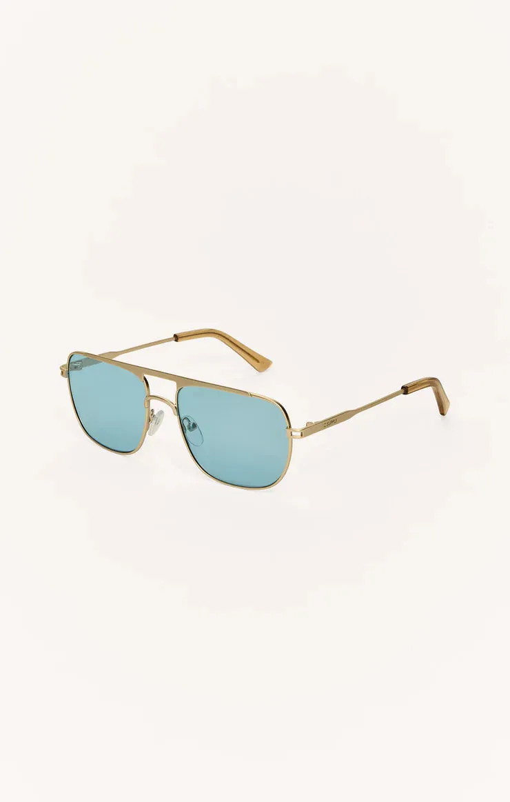 Skyline Blue Polarized Sunglasses in Gold