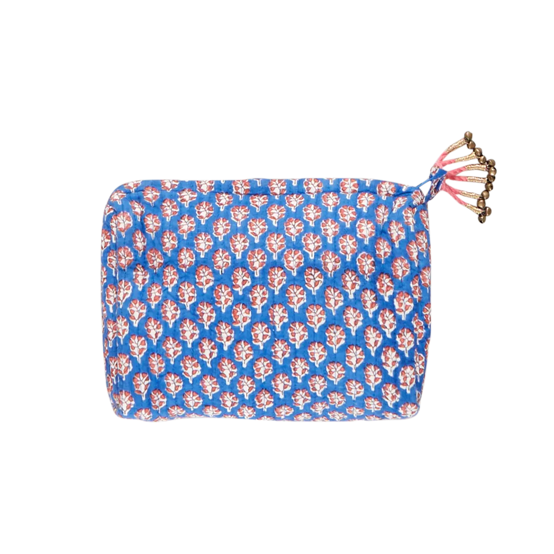 Small Quilted Pouch - Blue Lisbon Ditsy
