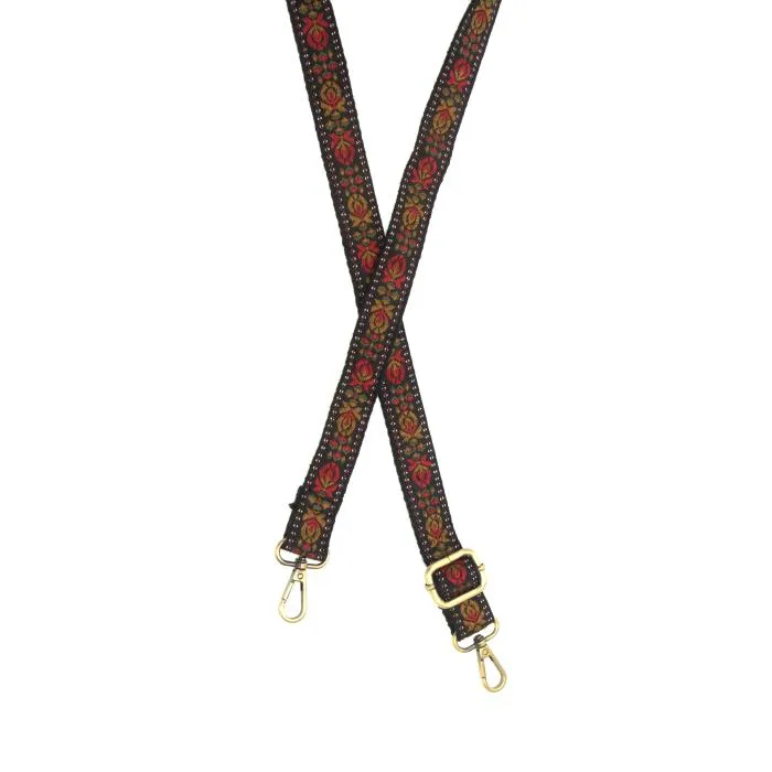 Spring Narrow Embroidered Guitar Straps for Handbags