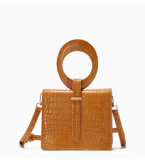 Statement Piece Wooden Handle Box Bag