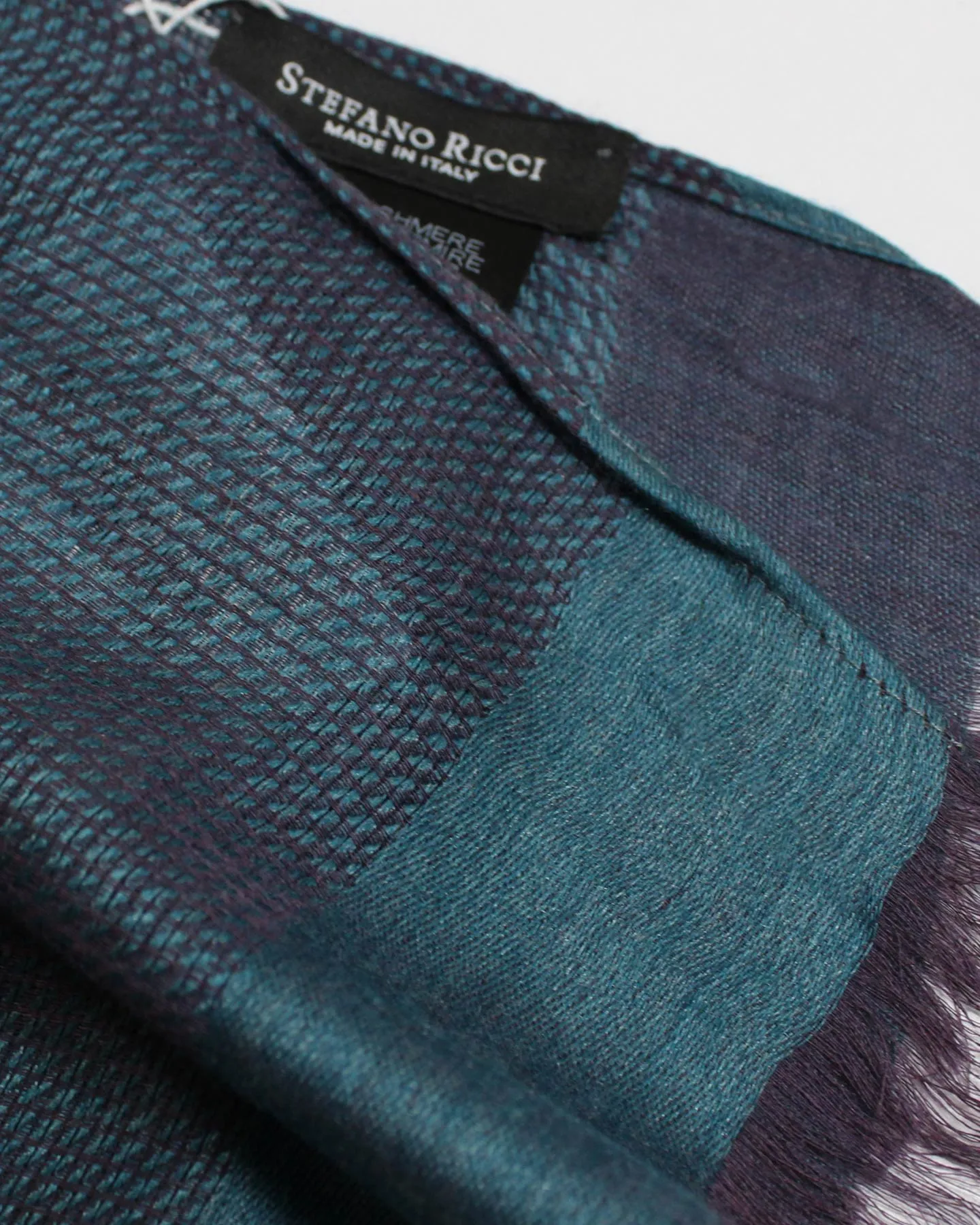 Stefano Ricci Scarf Teal Purple - Luxury Cashmere Silk Shawl SALE