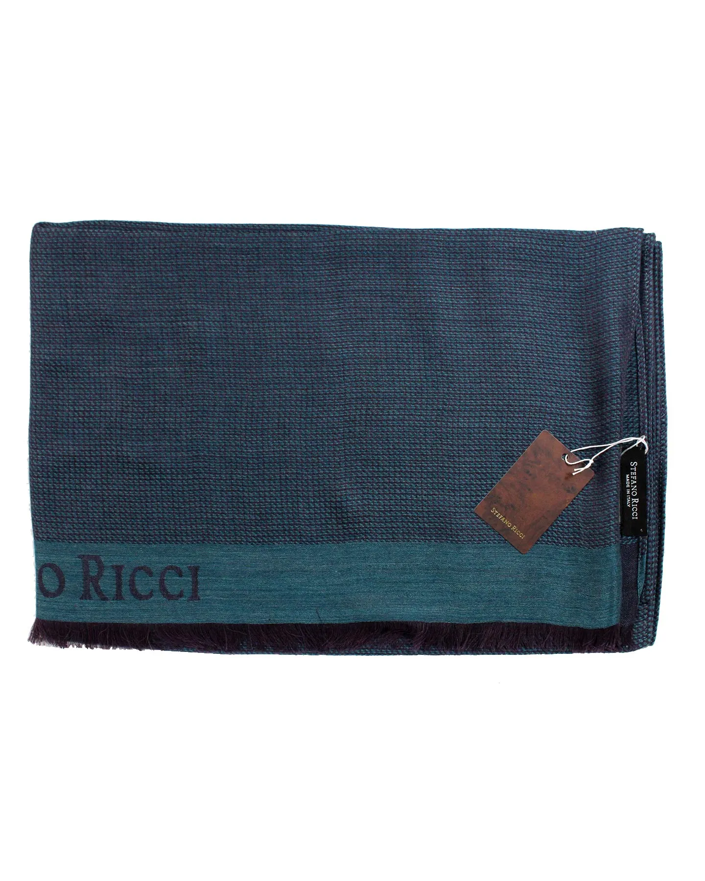Stefano Ricci Scarf Teal Purple - Luxury Cashmere Silk Shawl SALE