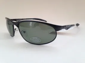 Steve Madden Sunglasses Polarized Sport Black Metal Frame Green Lens S3047P BLK
