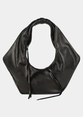 SULLIVAN LEATHER HOBO SHOULDER BAG IN BLACK