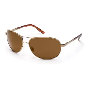 Suncloud Aviator Metal Alloy Sunglasses Size 63mm in Gold/Brown