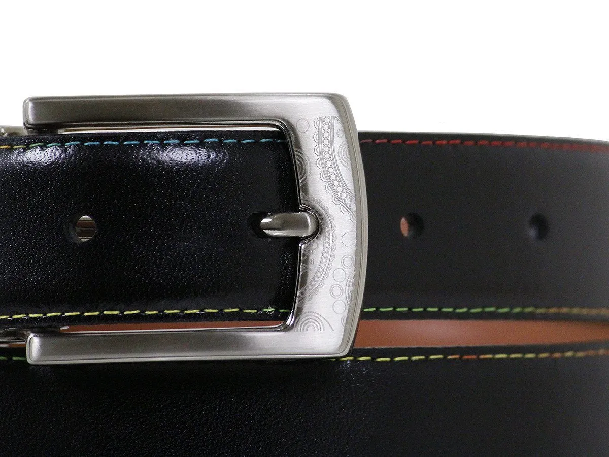 Tallia Orange 22163 Glazed Calf Boy's Belt - Reversible - Cogn/Black