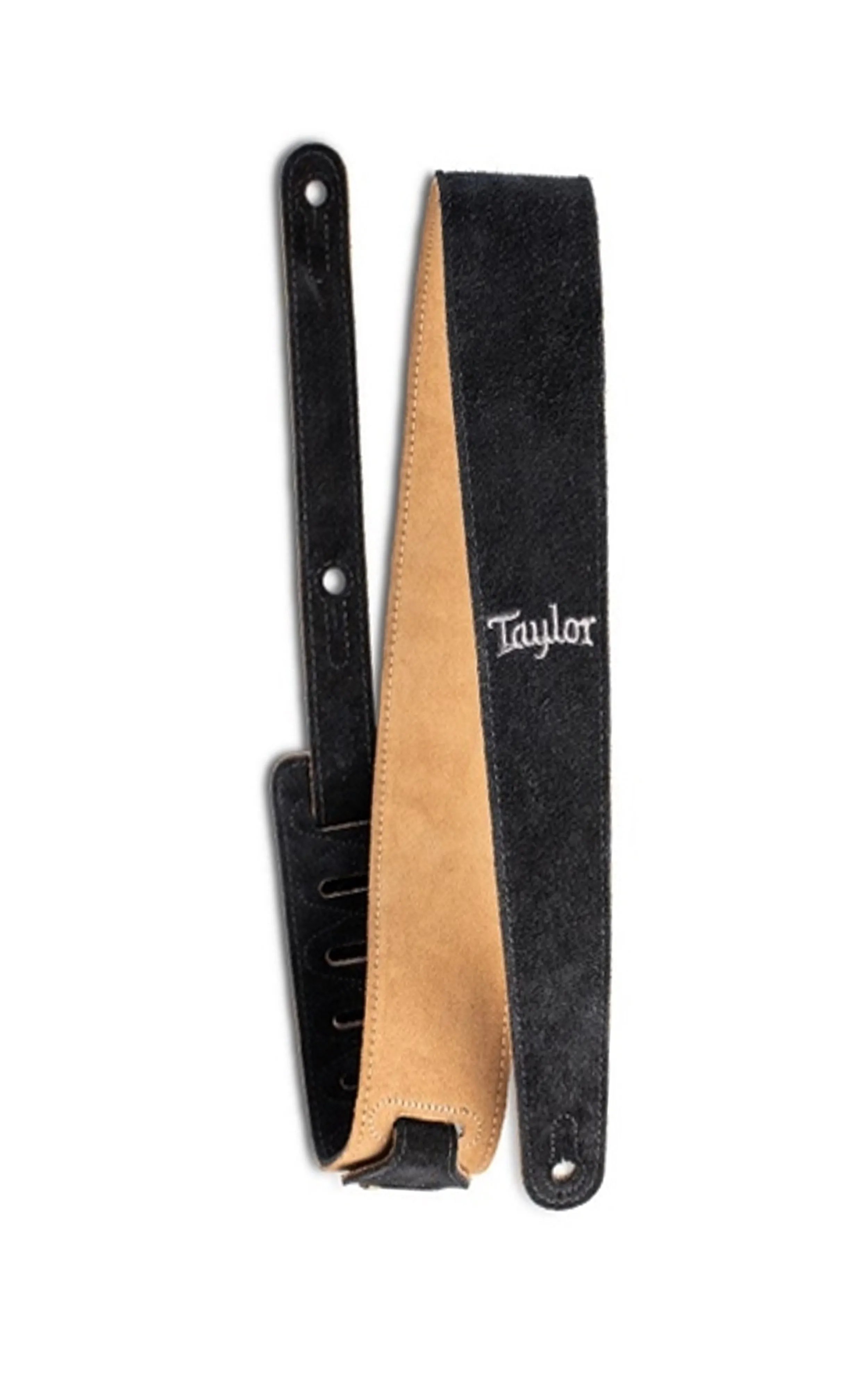 Taylor 2.5" Embroidered Suede Guitar Strap Black