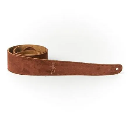 Taylor 4400-25 Embroidered Suede 2.5" Guitar Strap, Chocolate Brown