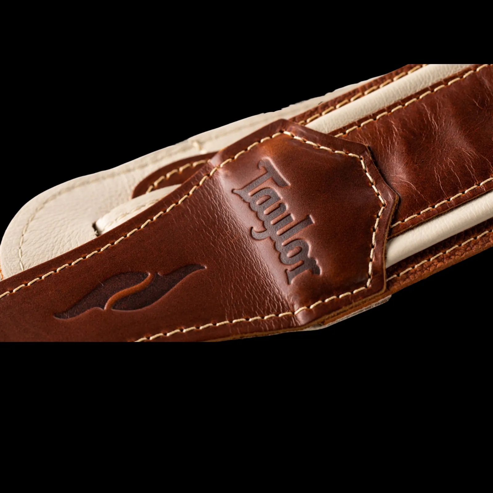 Taylor Element 2.5" Brown/Cream Leather Guitar Strap