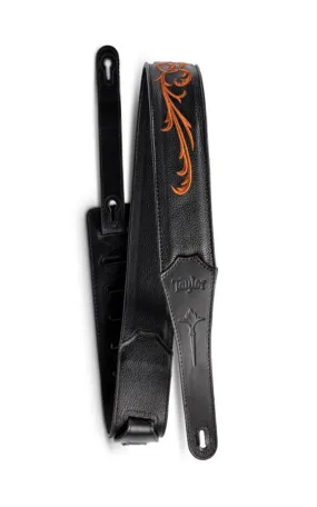 Taylor Nouveau 3" Leather Guitar Strap Black