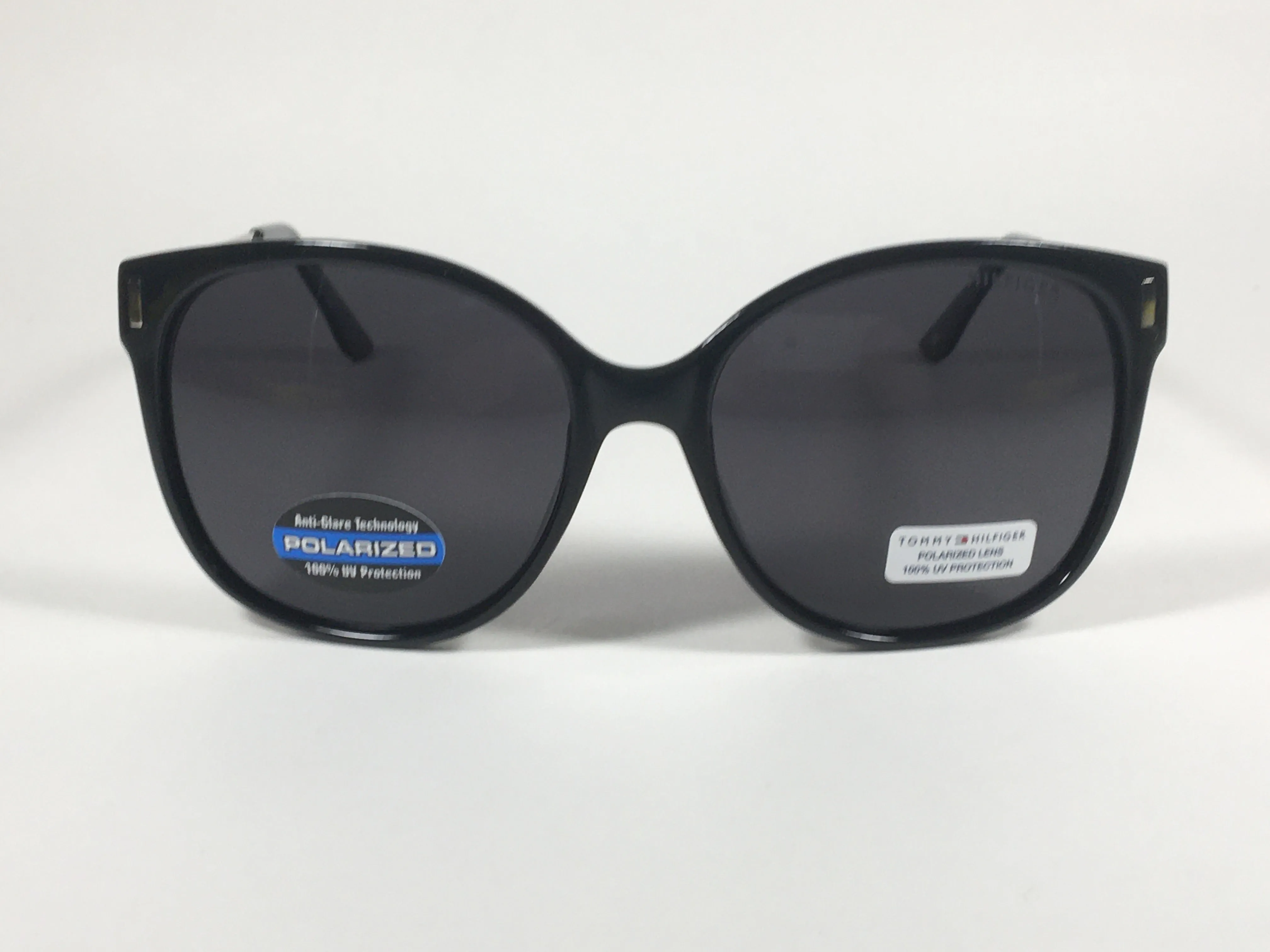 Tommy Hilfiger Breeda Polarized Sunglasses Black Silver Frame Gray Gradient Lens BREEDA WP OL429P