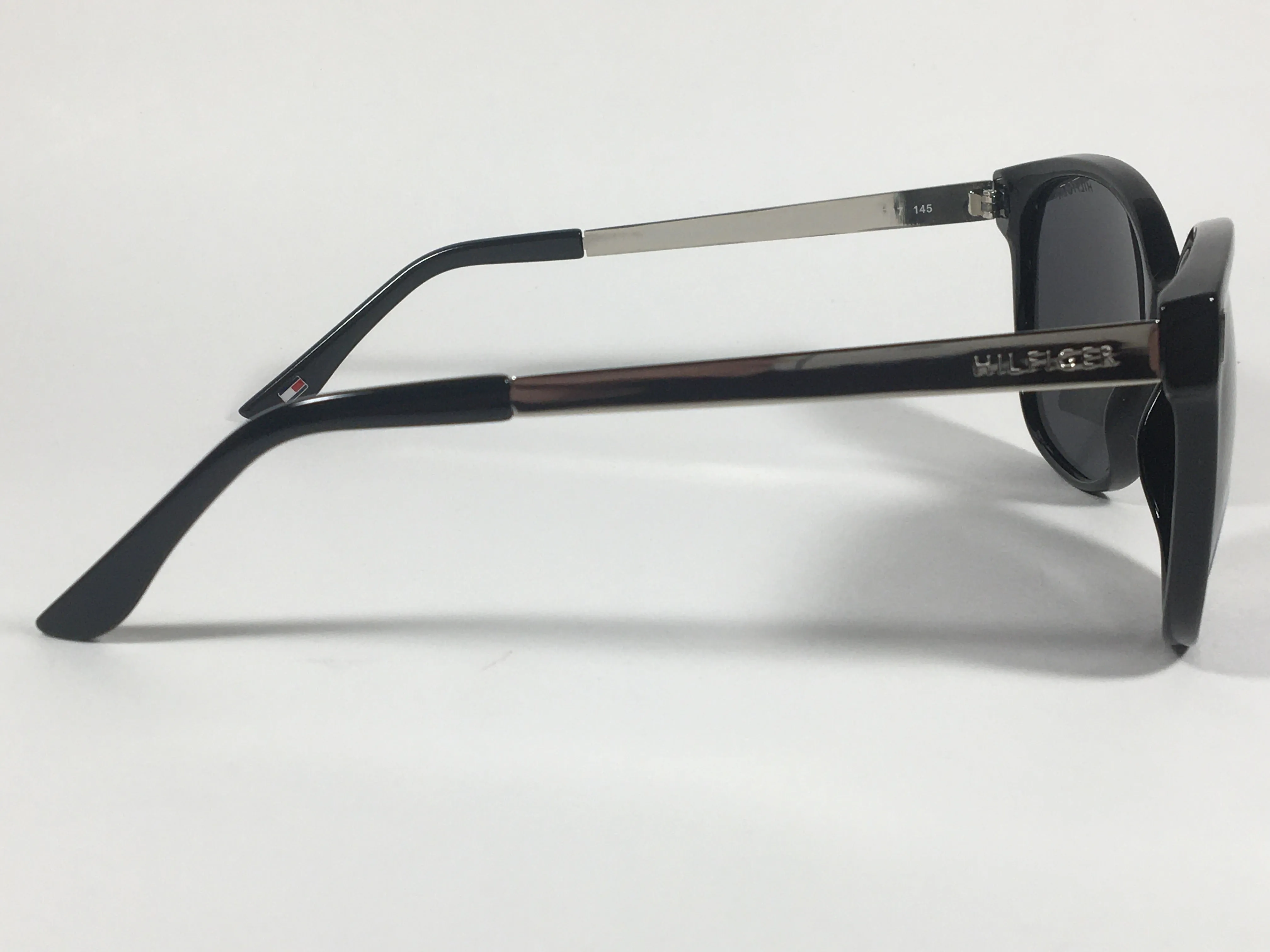 Tommy Hilfiger Breeda Polarized Sunglasses Black Silver Frame Gray Gradient Lens BREEDA WP OL429P