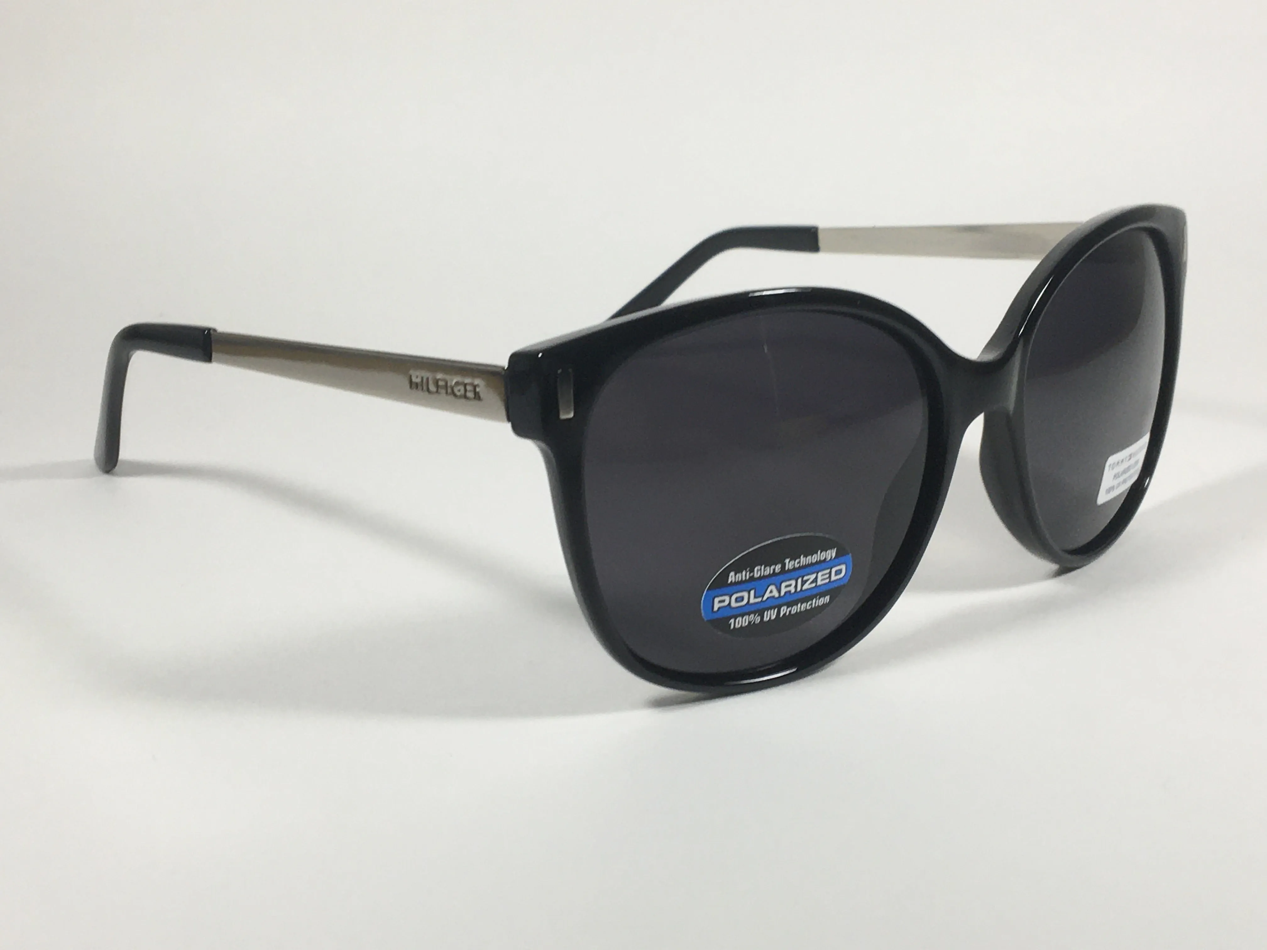 Tommy Hilfiger Breeda Polarized Sunglasses Black Silver Frame Gray Gradient Lens BREEDA WP OL429P